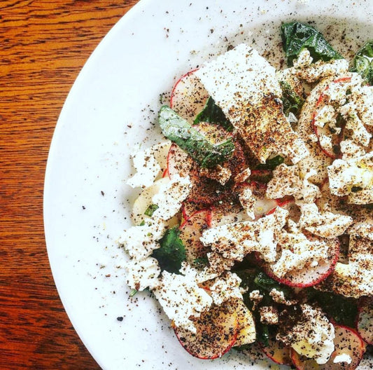 Kohlrabi and Radish Salad with Goat Feta and Zesty Breadcrumbs by The Whelk