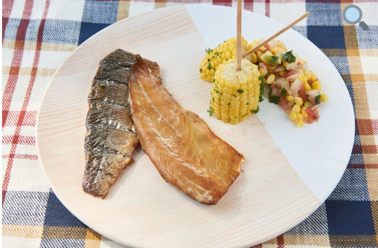 Smoked Bronzino with Corn, by Ideal Fish July 26, 2023